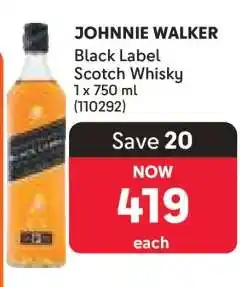 Makro JOHNNIE WALKER Black Label Scotch Whisky offer