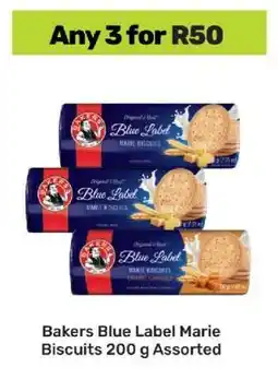 Game Bakers Blue Label Marie Biscuits 200 g Assorted offer