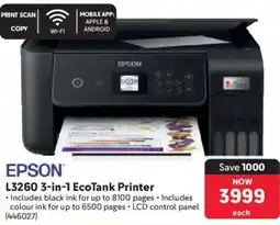 Makro Epson L3260 3-in-1 EcoTank Printer offer
