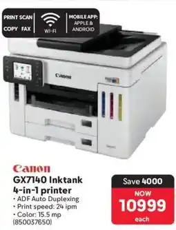 Makro Canon GX7140 Inktank 4-in-1 printer offer