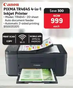 Makro Canon PIXMA TR4645 4-in-1 Inkjet Printer offer