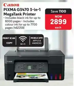 Makro Canon PIXMA G3470 3-in-1 MegaTank Printer offer