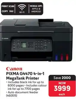 Makro Canon PIXMA G4470 4-in-1 MegaTank Printer offer