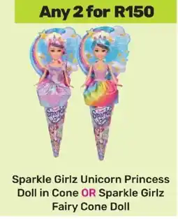 Game Sparkle Girlz Unicorn Princess Doll in Cone OR Sparkle Girlz Fairy Cone Doll offer