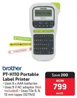 Makro Brother PT-H110 Portable Label Printer offer