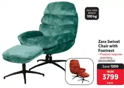 Makro Zara Swivel Chair with Footrest offer