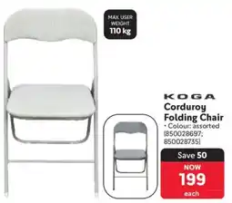 Makro KOGA Corduroy Folding Chair offer
