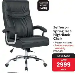 Makro Jefferson Spring Tech High-Back Chair offer