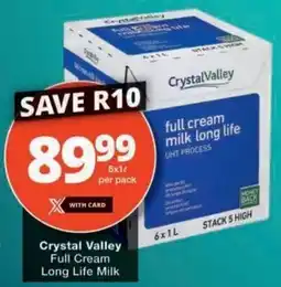 Checkers Crystal Valley Full Cream Long Life Milk offer