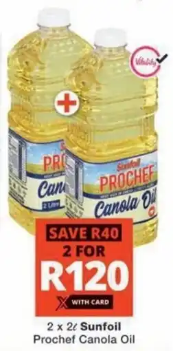 Checkers Sunfoil Prochef Canola Oil offer