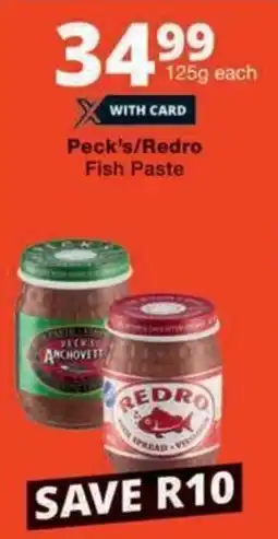 Checkers Peck's/ Redro Fish Paste offer