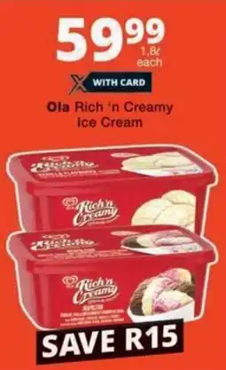 Checkers Ola Rich 'n Creamy Ice Cream offer