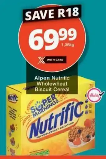 Checkers Alpen Nutrific Wholewheat Biscuit Cereal offer