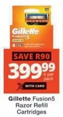 Checkers Gillette Fusion5 Razor Refill Cartridges offer