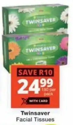 Checkers Twinsaver Facial Tissues offer