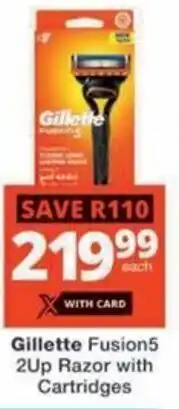 Checkers Gillette Fusion5 2Up Razor with Cartridges offer