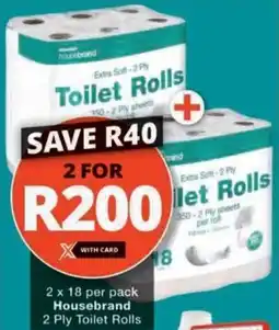 Checkers Housebrand 2 Ply Toilet Rolls offer