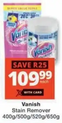 Checkers Vanish Stain Remover offer