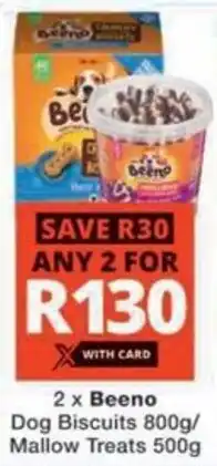 Checkers Beeno Dog Biscuits/ Mallow Treats offer