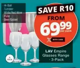Checkers LAV Empire Glasses Range offer