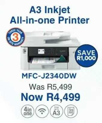 Computer Mania Brother A3 Inkjet All-in-one Printer offer