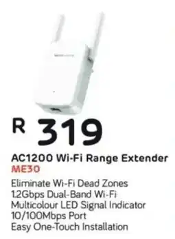 Computer Mania Mercusys AC1200 Wi-Fi Range Extender offer