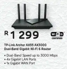 Computer Mania TP-Link Archer AX55 AX3000 Dual-Band Gigabit Wi-Fi 6 Router offer