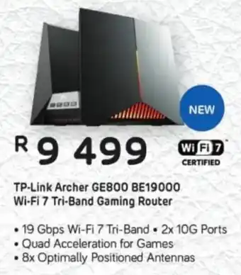 Computer Mania TP-Link Archer GE800 BE19000 Wi-Fi 7 Tri-Band Gaming Router offer