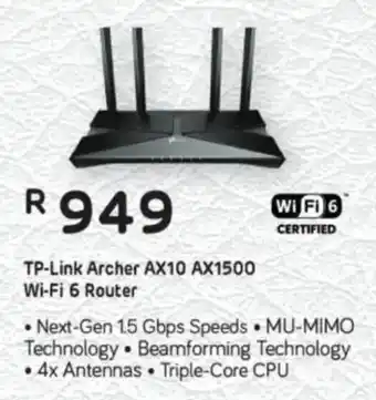 Computer Mania TP-Link Archer AX10 AX1500 Wi-Fi 6 Router offer