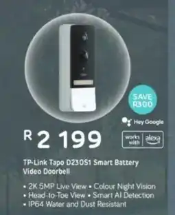 Computer Mania TP-Link Tapo D230S1 Smart Battery Video Doorbell offer