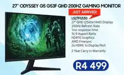 Computer Mania Samsung 27" Odyssey G5 G53F QHD 200HZ Gaming Monitor offer