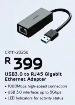 Computer Mania UGreen USB3.0 to RJ45 Gigabit Ethernet Adapter offer