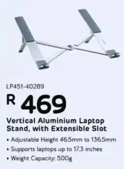 Computer Mania UGreen Vertical Aluminium Laptop Stand, with Extensible Slot offer