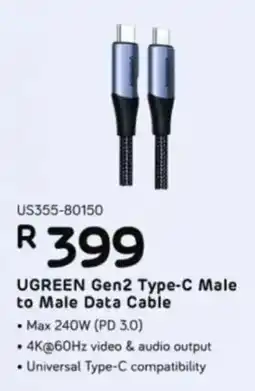 Computer Mania UGreen Gen2 Type-C Male to Male Data Cable offer