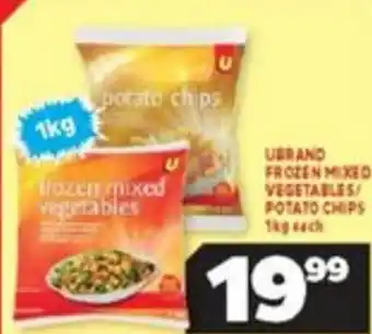 Usave Frozen Mixed Vegetables/Potato Chips 1kg offer