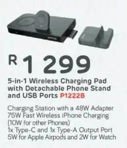 Computer Mania Unitek 5-in-1 Wireless Charging Pad with Detachable Phone Stand and USB Ports offer