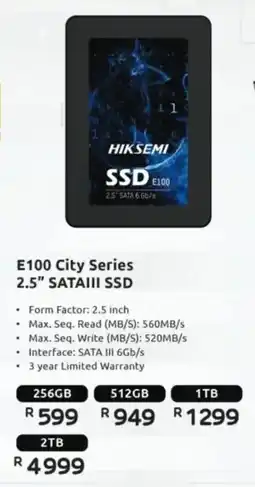 Computer Mania Hiksemi E100 City Series 2.5" SATAIII SSD offer