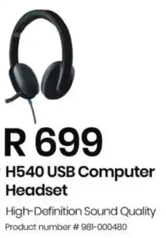 Computer Mania Logitech H540 USB Computer Headset offer