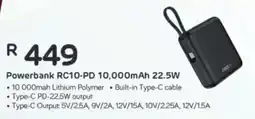 Computer Mania RED-E Powerbank RC10-PD 10,000mAh 22.5W offer