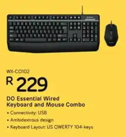 Computer Mania Winx DO Essential Wired Keyboard and Mouse Combo offer