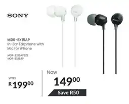 Computer Mania Sony In-Ear Earphone with Mic for iPhone offer