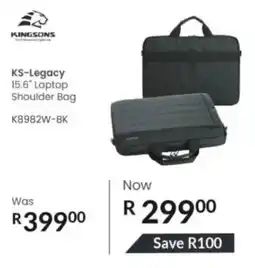Computer Mania Kingsons KS-Legacy 15.6" Laptop Shoulder Bag offer