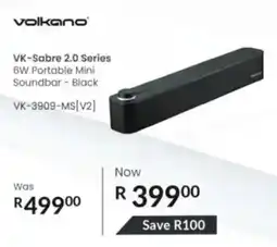 Computer Mania Volkano VK-Sabre 2.0 Series 6W Portable Mini Soundbar Black offer