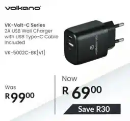 Computer Mania Volkano VK-Volt-C Series 2A USB Wall Charger with USB Type-C Cable Included offer