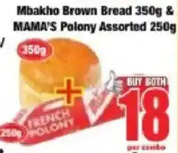 Boxer Mbakho Brown Bread & MAMA'S Polony Assorted offer