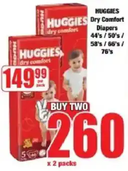 Boxer HUGGIES Dry Comfort Diapers offer