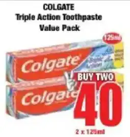 Boxer COLGATE Triple Action Toothpaste Value Pack offer