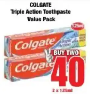 Boxer COLGATE Triple Action Toothpaste Value Pack offer