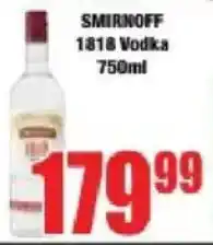 Boxer Smirnoff 1818 Vodka offer