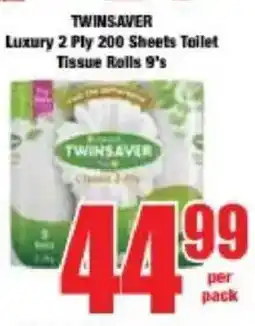 Boxer Twinsaver Luxury 2 Ply 200 Sheets Toilet Tissue Rolls offer